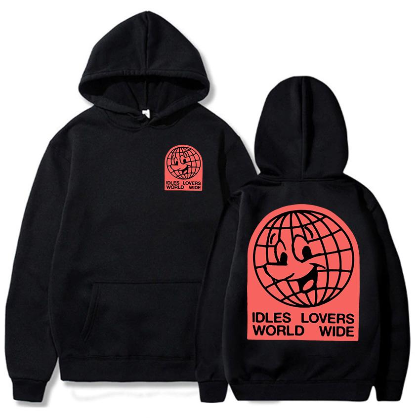 IDLES LOCKED HEART HOODIE Толстовка с длинным рукавом Мода Мужские толстовки с капюшоном Унисекс Уличная одежда Панк Группа Хип-хоп Пуловеры Мужская одежда