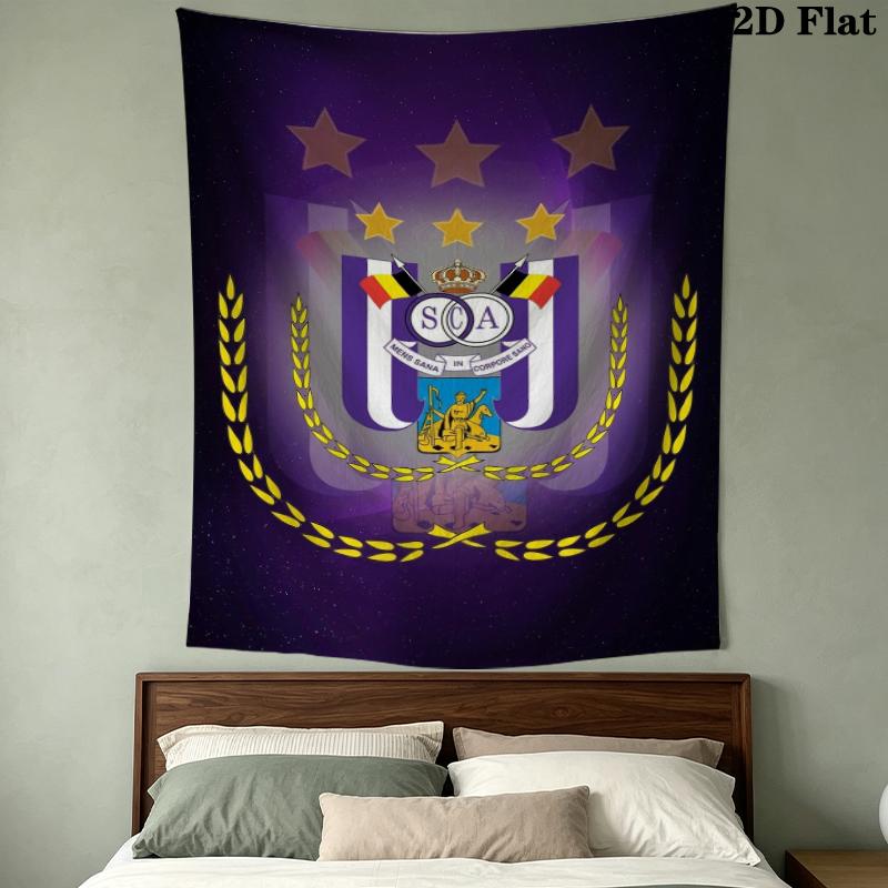 Rsc Anderlecht Wall Tapestry Aesthetic Wall Hanging Printed Fabric Blanket Decorative Tapestries For Bedroom Living Room Home Decor