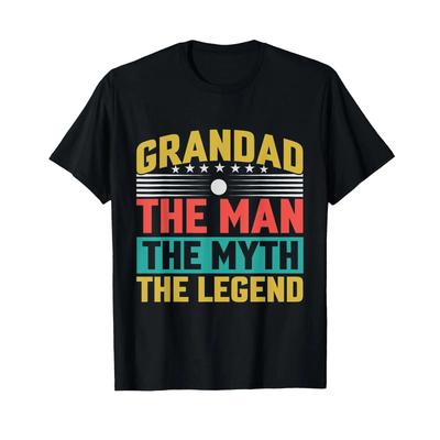 Grandad Unisex The Myth Legend Fathers Day T Shirt Vintage Washed Breathable Casual Streetwear Graphic Comfortable