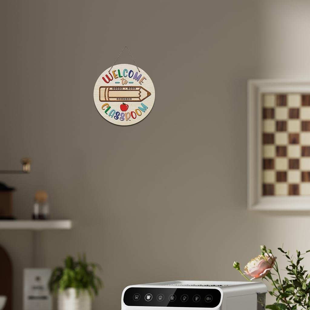 Classic Wooden Welcome To Classroom Sign - Multipurpose Teacher Door Plaque, Wall Hanging Educational Decor, Graduation Season, No Electricity Needed