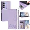 Happy Heart Pattern Magnetic Closure Vegan Leather Phone Case With Wrist Strap For vivo X200 FE