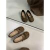 Round Head Dark Brown Retro Soft-soled Shoes All-inclusive Women's Autumn and Winter Wear Mori Flat-soled Single Shoes Ballet Grandma Shoes