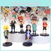 Charming Cartoon Anime Pvc Miniature Figures Set Of Luffy Ace Sanji Robin Toys