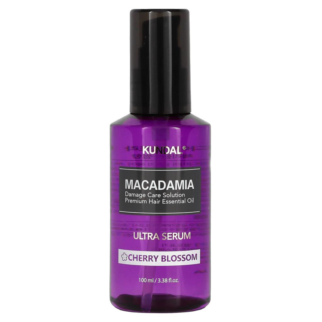 KUNDAL Macadamia, Ultra Hair Serum, цветки вишни, 3,38 жидких унций (100 мл)