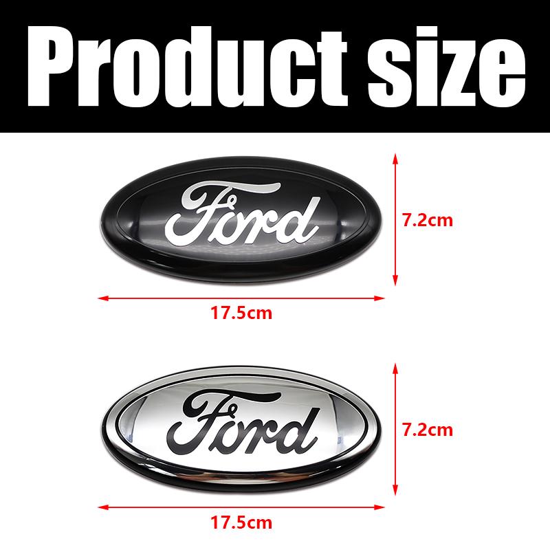 UJOV9 1Pc 17.5cm Aluminum Front Grille Hood Logo Sticker For Ford Focus Fiesta Mondeo Ranger Trunk Accessories 3D Luxury Pro Premium