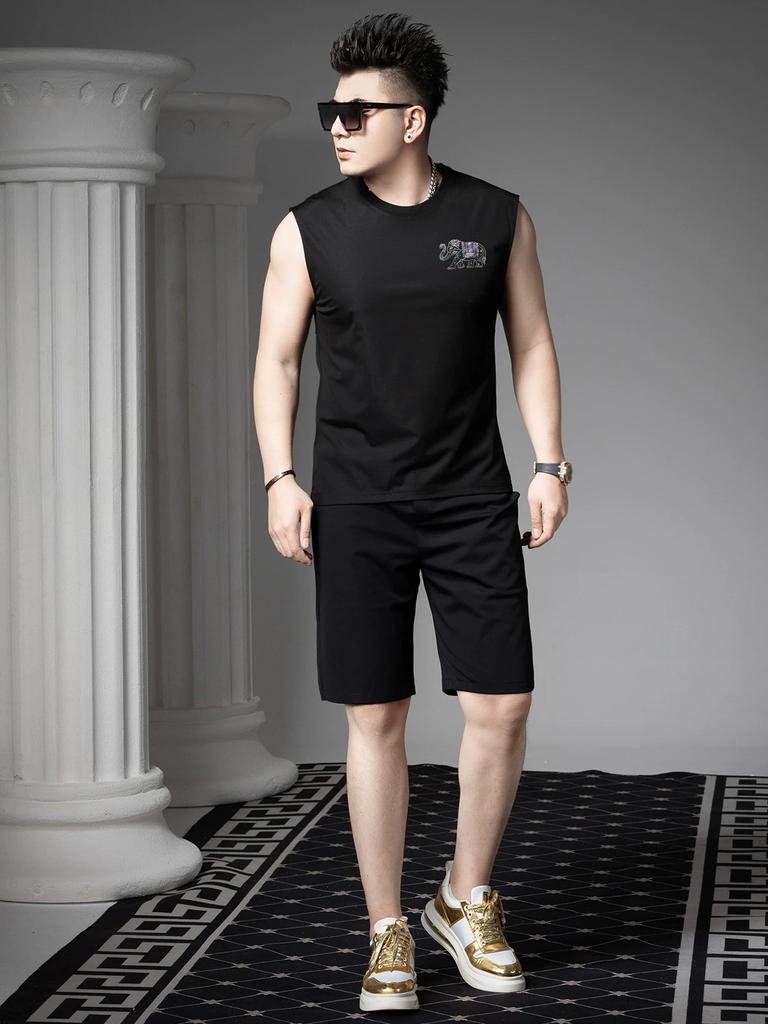 European-Style Fitness Sports Vest for Men, Summer 2025 New Trendy Brand Round-Neck Sleeveless T-Shirt Men's Tank Top