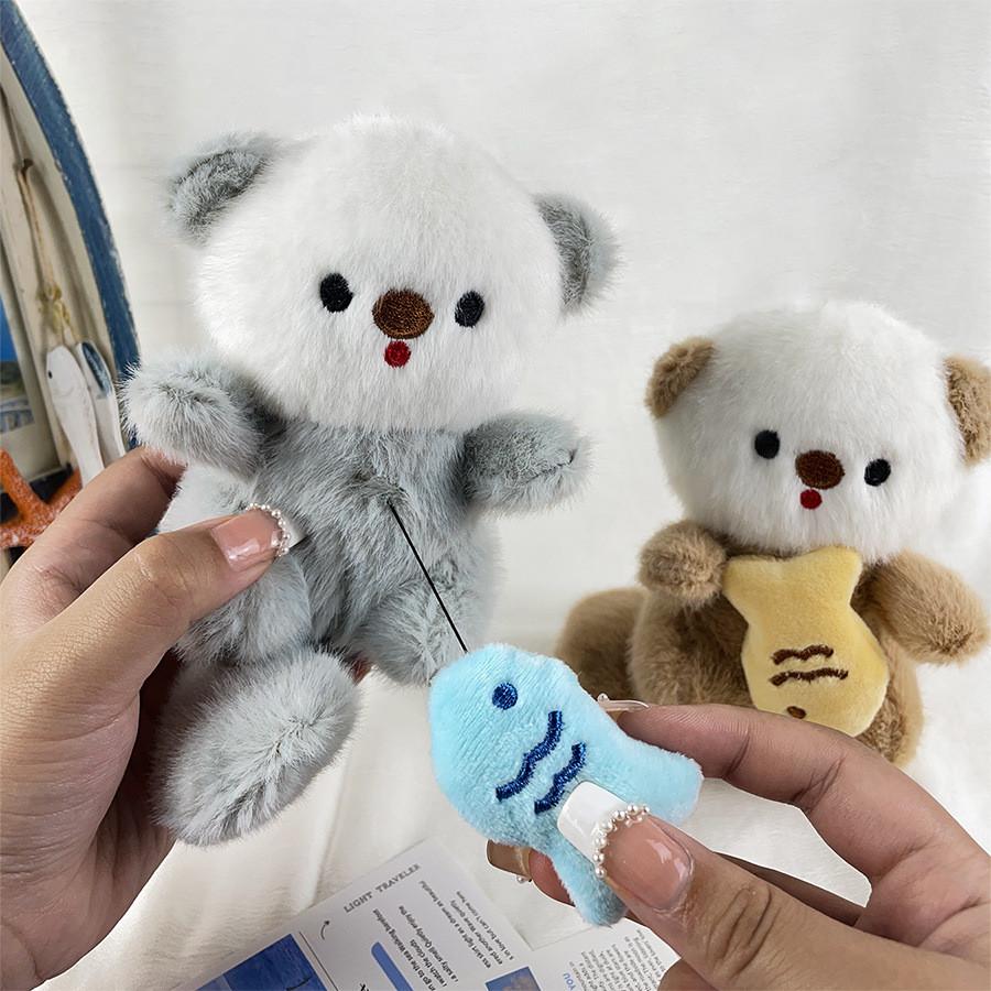 Adorable Soft Plush Otter Keychain Cute Animal Design For Kids Backpack Accessory