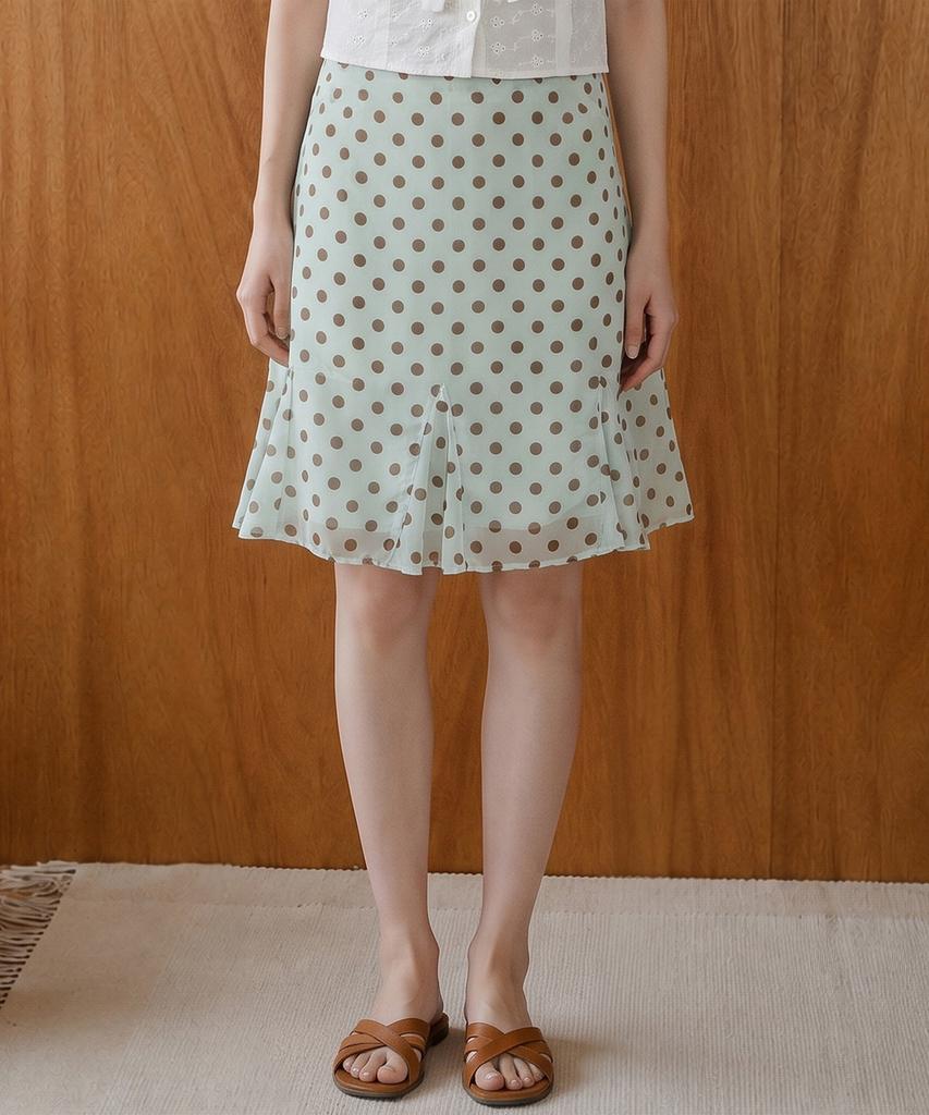 Top Girl Full Point Dot Midi Skirt_T611Bt772