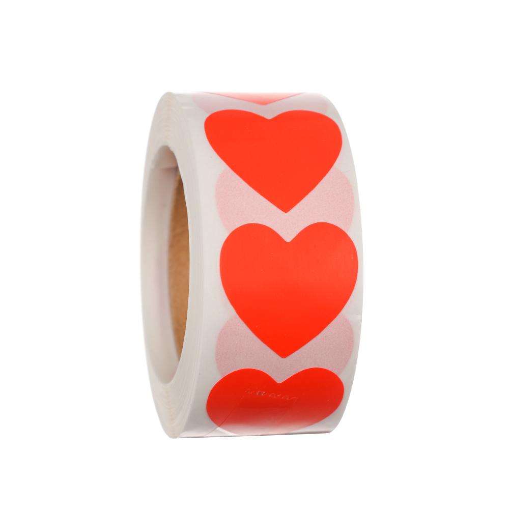500 Pcs Package Label Gift Packaging Stationery Sticker Scrapbooking Love Heart Shaped Seal Labels