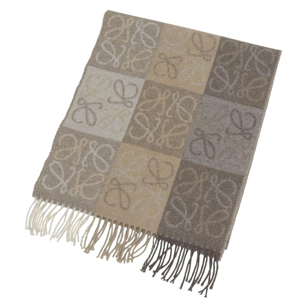 Great LOEWE Scarf Beige brown wool Women Used