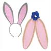 Головной убор Пасхальный Кролик Уши Кролика Повязки на Голову Набор с Бантом и Хвостом Костюм с Ушами Кролика Обруч для Волос Животное для Пасхальной Вечеринки