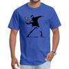Swag Banksy Flower Thrower Футболки 100% хлопок Ткань Мужская футболка Мужские футболки Новинка Уличное искусство Дизайнерские футболки Rebel Большие размеры