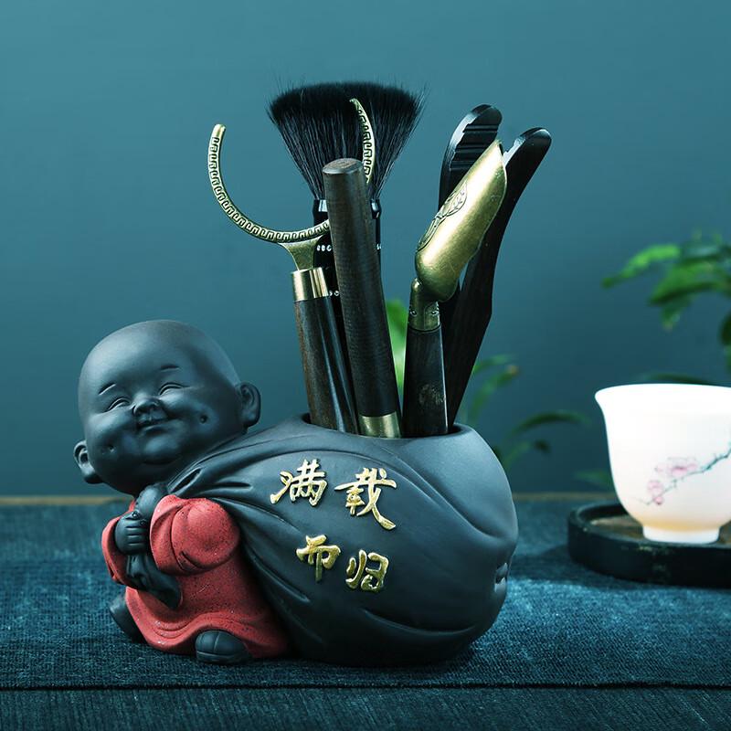 Zen Little Monk Tea Pet with Six Gentlemen Tea Tool Set