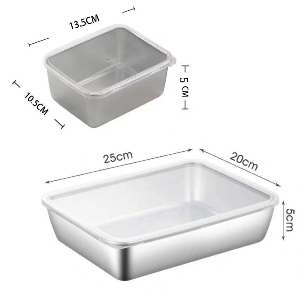 with Plastic Cover Stainless Steel Food Storage Box Rustproof Food Container Sausage