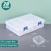 4-28Pcs Plastic Storage Box Transparent Jewelry Storage Box Container Portable Earring Ring Earplugs Packaging Storage Case