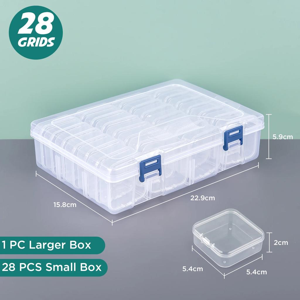 4-28Pcs Plastic Storage Box Transparent Jewelry Storage Box Container Portable Earring Ring Earplugs Packaging Storage Case
