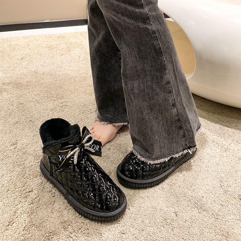 Ботинки для снега из натуральной мягкой кожи с толстой подошвой, женские, водонепроницаемые, зимние, теплые, с утолщенным хлопком, короткие ботинки из натуральной кожи