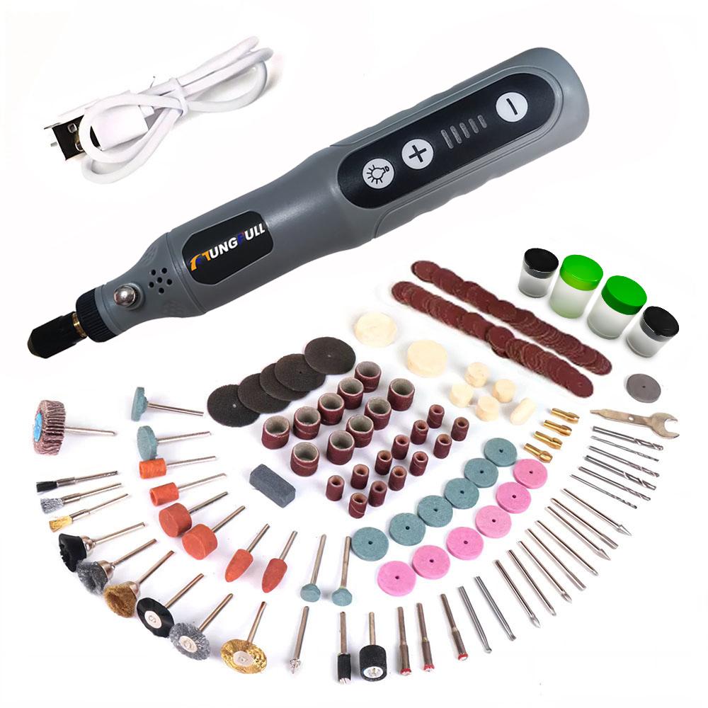 Mini Cordless Rotary Tool 5 Speed Adjustable Handheld Drill for Engraving, Sanding, Polishing, Carving, Cutting, DIY Crafts