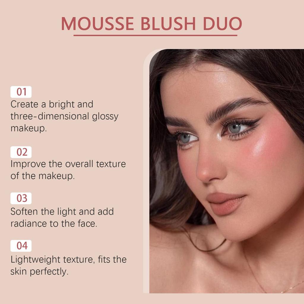 Liquid Highlighter Blush Cream, Natural Light Contouring Highlighter Multi-functional Facial Blush Cream