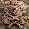 Viking Series Raging Bear Wall Panel Statue Home Crafts Decorative Ornament Pendant