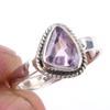 Кольцо ручной работы из чистого серебра 925 пробы с натуральным розовым аметистом S.6 n4l92