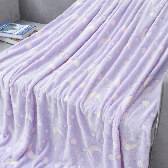 Декоративное одеяло со звездами и лунами, двустороннее антистатическое мягкое удобное подарочное одеяло, теплое светящееся в темноте розовое одеяло для сна для офиса