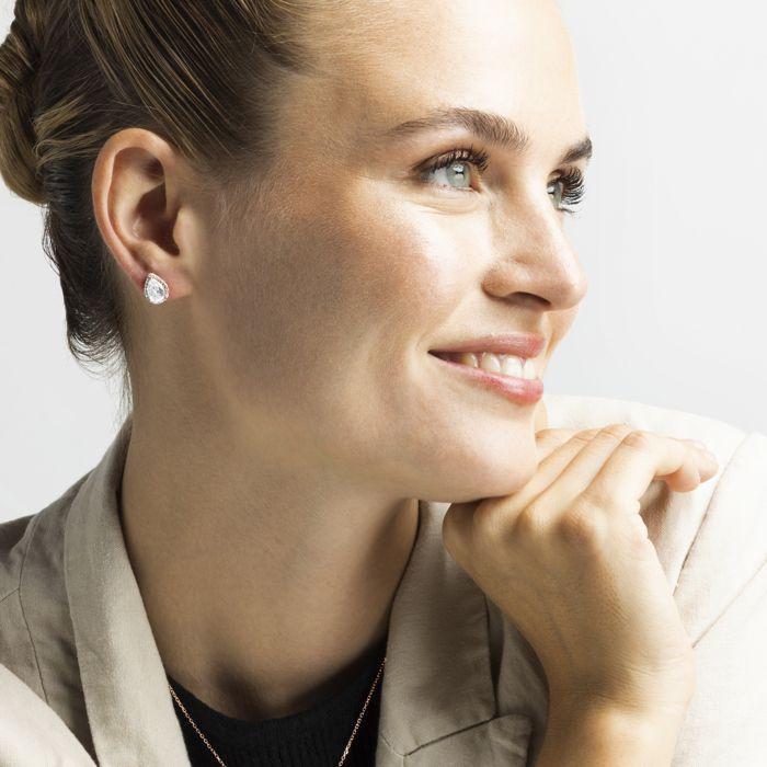 Boucles d'oreilles - LUXENTER - Theli Small - Argent 925 - Finition or rose 18k - Zircone