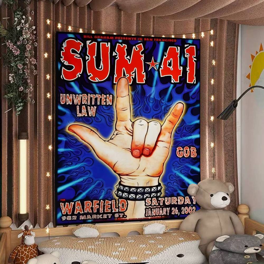 Группа Ssum 41 Аниме Гобелен Хиппи Цветок Настенные Ковры Декор Комнаты Настенное Украшение Домашний Декор