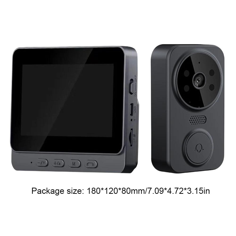 Видеодомофон Видеодомофон Беспроводной дверной звонок Камера 1080P 4.3-дюймовый IPS Экран Глазок Камера 2.4G Домашний Цифровой Просмотрщик