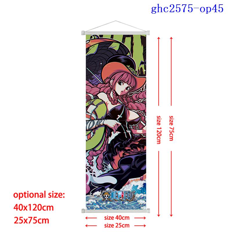 Anime One Piece Scroll Canvas Painting Zoro Sanji Luffy Home Decor Wall Hanging Ace Nami Hancock Poster Wall Art Room Decor