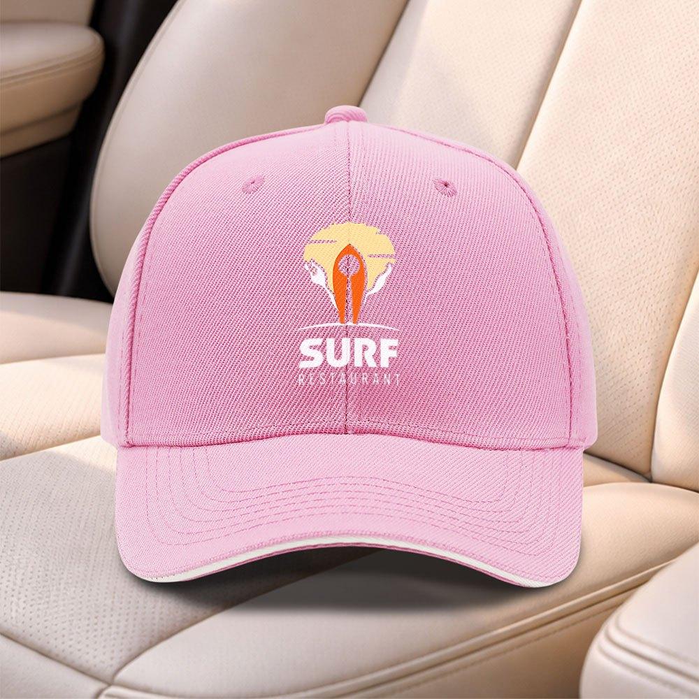 Surf Restaurant Printed Baseball Cap Adjustable Duckbill Hat For Men Women Outdoor Sports Fishing Daily Wear