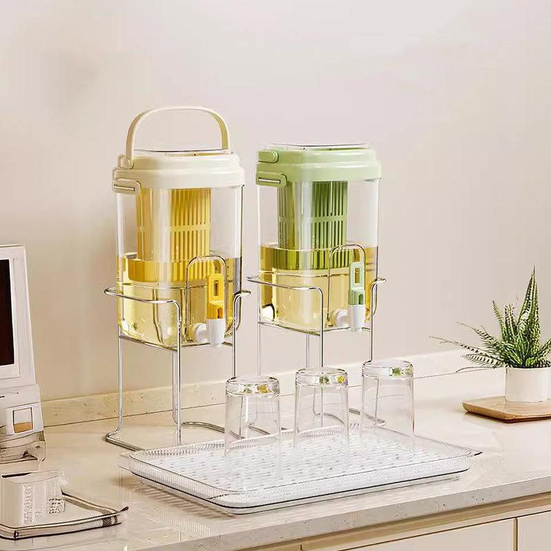 Large Capacity 2L Ice Bucket Water Jug With Filter Tap Durable PET Pitcher Summer Cold Brew Beverage Container For Refrigerator Kitchen Home