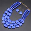 1Set Statement Bib Colorful Necklace Simple Beaded Multilayer Earrings Jewelry Gift Women Chunky Boho