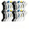 5/15/25/35pairs Simple Stripe Pattern Liner Anklets Socks Comfy Breathable Soft Sweat Absorbent Socks For Men's Outdoor Wearing