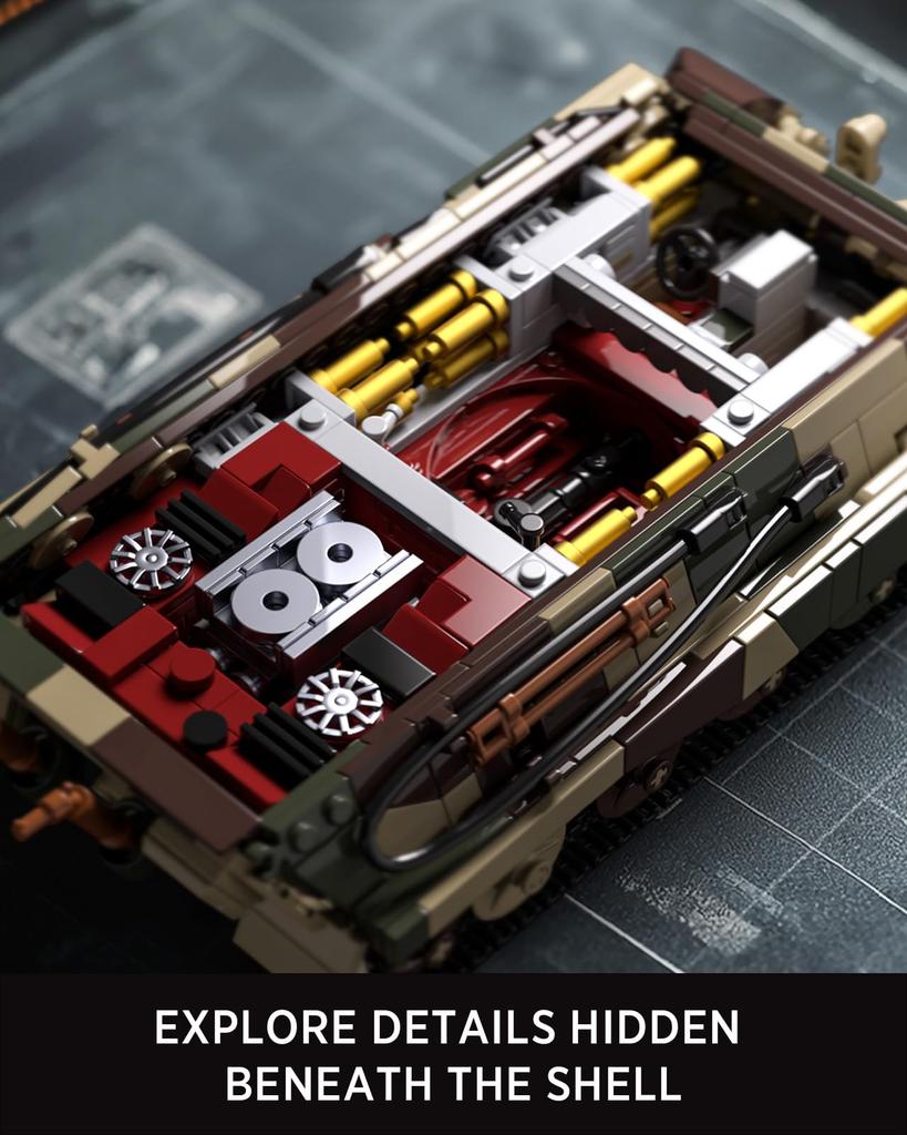 Nifeliz Конструктор Танк Тигр для взрослых, Военная модель, Конструктор, Декор для офиса/дома, Подарок на день рождения (1267 штук, NF10315)