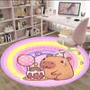 1pc Capybara Carpet, Round Rug, Comfortable, Suitable for Entryways, Living Rooms, Office, And Bedrooms, Christmas Decoration