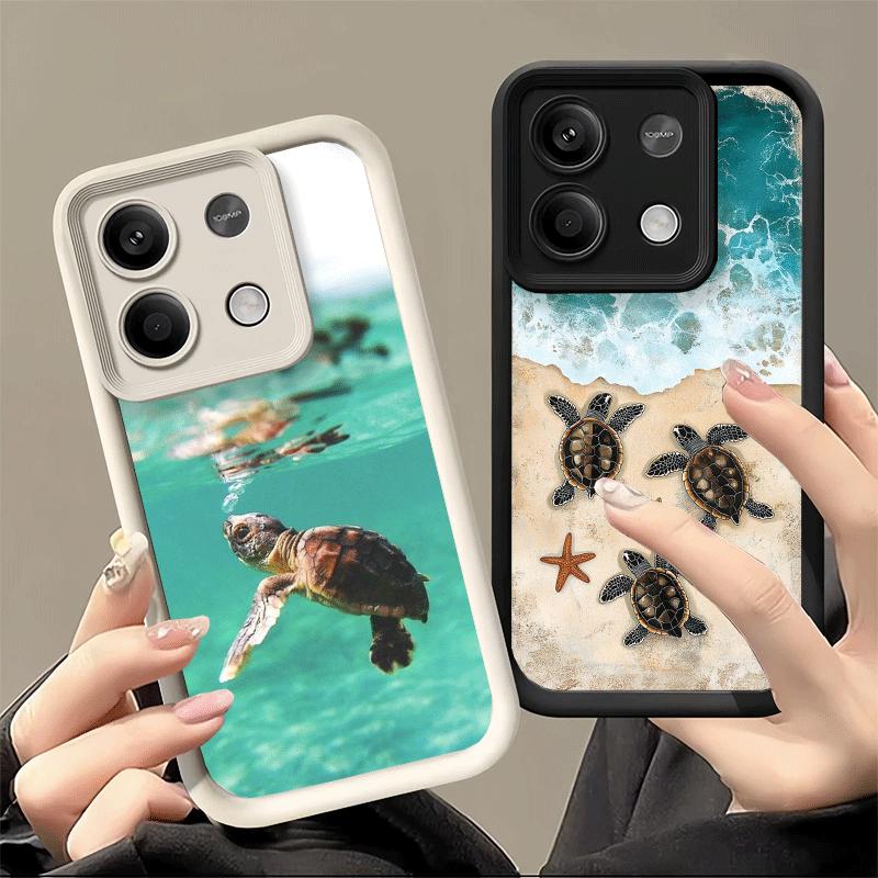 Летняя Морская Черепаха Милый Мягкий Чехол для Телефона для Xiaomi Poco X7 X6 X5 Pro X4 Gt X3 F7 Ultra M8 M7 Redmi 15C 15 14C 13 13C 12 12C 10 10