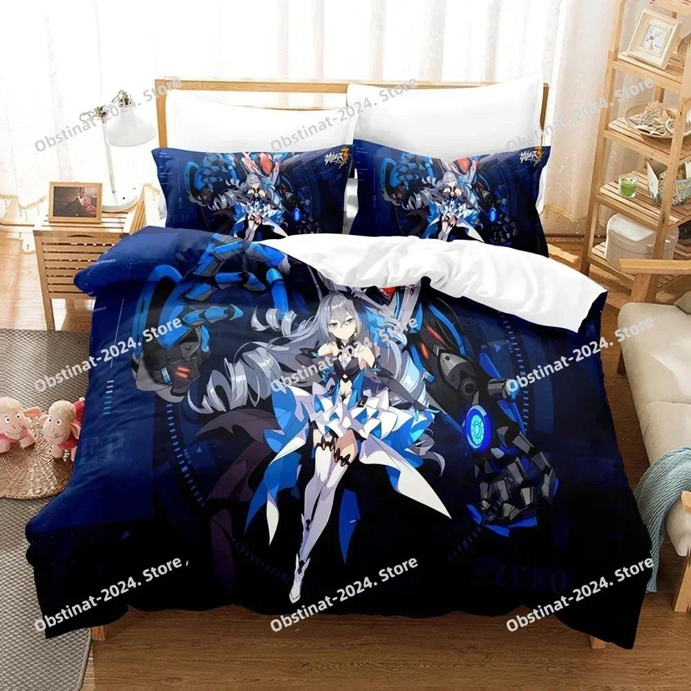 3D аниме Honkai Impact 3rd Bedding Set Printed Decorative Duvet Cover Set Bedwear Quilt Cover Home For aldult kids teen