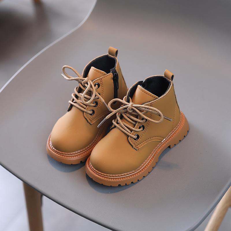 2024 Children's Autumn Boots Solid Color Winter Plush Girl Snow Boots Warm Fashion Kids Ankle Cotton Boots Boys Versatile Causal