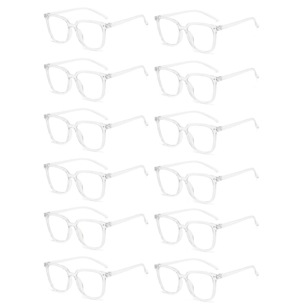 12 шт. Очки от излучения Прозрачные квадратные Мужские и женские Очки от синего света