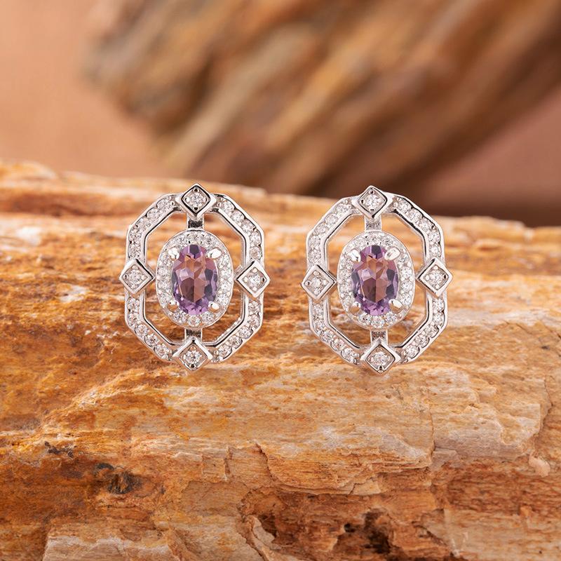 Sapphire Topaz Peridot Aquamarine Natural Color Treasure Ring Women'S Set S925 Silver Earrings