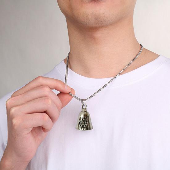 Подвеска в виде скелета руки, ожерелье, подвеска-колокольчик для мотоциклиста, подвеска-шарм с жестом 'отвали', подарок для мужчин и женщин