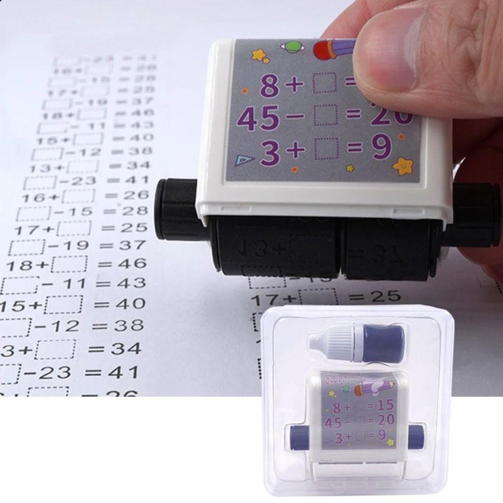 2-in-1 Math Rolling Stamp Reusable Arithmetic Practice Stamp High Quality Math Roller Stamp School