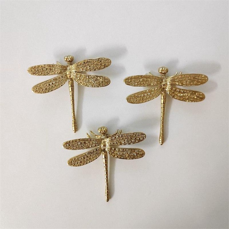 Латунная ручка-стрекоза, керамические аксессуары, мебельная ручка, фон, мебельная фурнитура, украшение стены