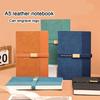 A5 Thick Leather Business Notebook, Student Study Notebook, Work Meeting Record Book, Buckle Diary, Excerpt Book, 112 Sheets 224 Pages