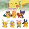 Adorable 7 Piece Pikachu Transformation Plush Toy Set Cute Cartoon Pvc Figures