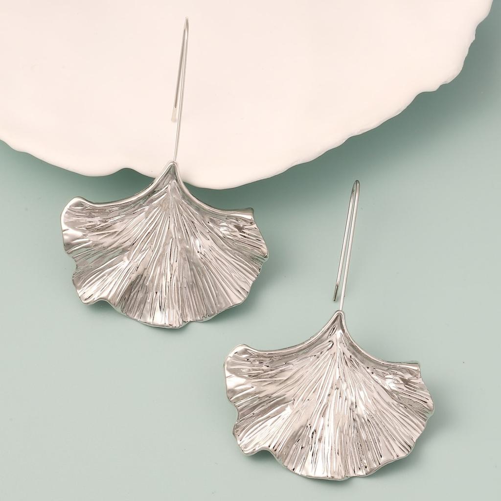 Fashionable, Exaggerated, Simple and Creative, Metallic Texture, Ginkgo Leaf Alloy Earrings and Pendants