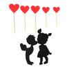 3 Set Cake Topper Love Heart DIY Exquisite Workmanship Sweet Lovers Cupcake Topper