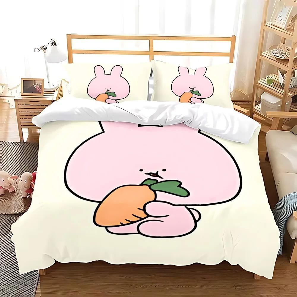 Спящий Милый Асамими Квадратный Пододеяльник Наволочка Постельное Белье Взрослый Мальчик Девочка Украшение Спальни Детский Подарок Односпальный Двуспальный Большой Размер