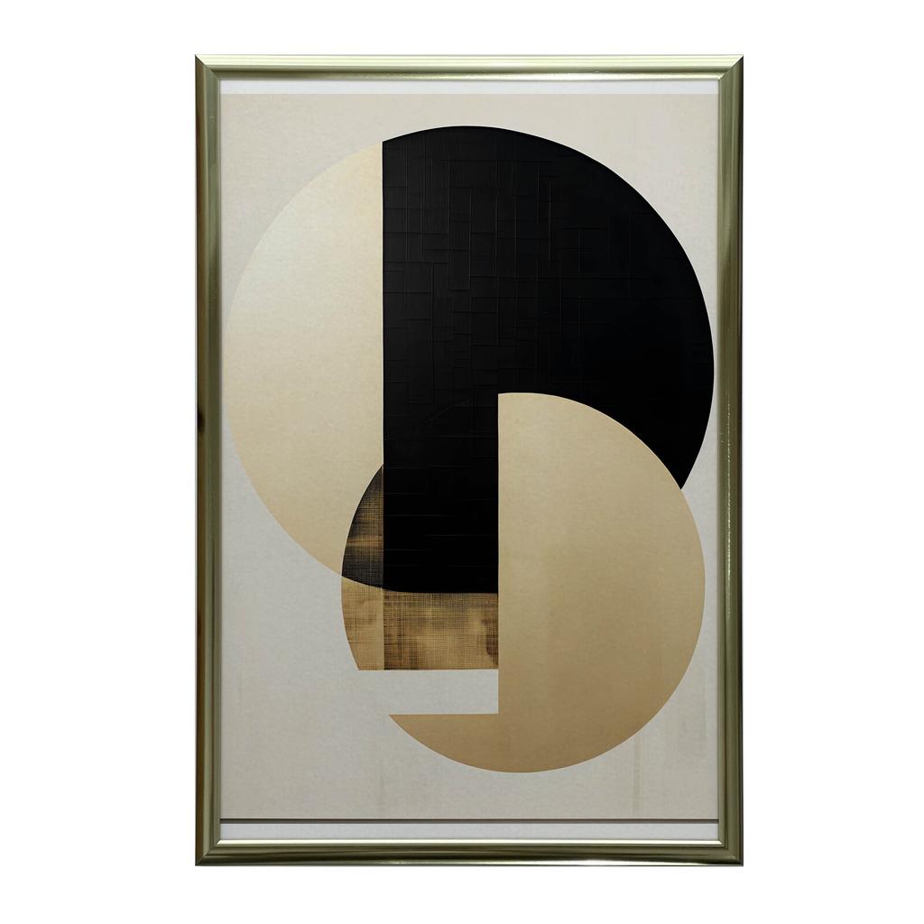 Interpenetrating Colors of Gold and Black Interpenetrating Colors of Gold and Black, 50X70 Cm, Frameless, Matte Paper 230 Gsm